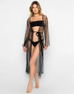 Beach Bunny Black Late Nights Pearl Mesh Cardigan -Curve Bikini beach bunny apparel accessories clothing dresses extra small black beach bunny black late night pearl mesh cardigan 2022 beach bunny black late night pearl mesh cardigan 2872229167113