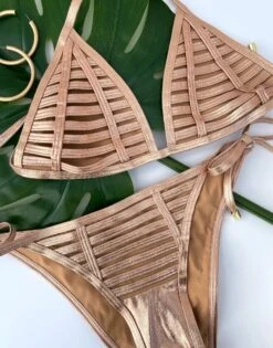 Beach Bunny Swimwear Rose Gold Hard Summer Triangle Top & Skimpy Bottom Bikini -Curve Bikini beach bunny apparel accessories clothing swimwear beach bunny swimwear rose gold hard summer triangle top skimpy bottom bikini 29194238820450