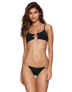 Beach Bunny Lexi Black Bralette & Nadia Skimpy Bottom Bikini Swimwear Set