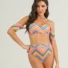 Búzios Vibes Print Carol Bandeau Top & Kate High Waisted Bottom Bikini Swimsuit Set -Curve Bikini corpo bonito apparel accessories clothing swimwear buzios vibes print carol bandeau top kate high waisted bottom bikini swimsuit set 2022 rio garden carol bandeau kate high waisted bo