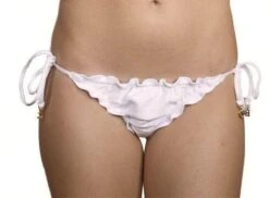 Marcia White Scrunch Bikini Bottom