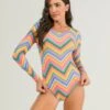 Búzios Vibes Print Júlia Long-Sleeve Monokini One Piece Swimsuit Swimwear -Curve Bikini corpo bonito apparel accessories clothing swimwear small print buzios vibes print julia long sleeve one piece swimsuit swimwear 2022 buzios vibes print vivian one piece swimsuit swimw