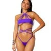Extreme Strappy Purple Halter Top & Open Rear Bikini Swimsuit -Curve Bikini elegant moments apparel accessories clothing swimwear one size purple extreme strappy purple halter top open rear bikini swimsuit 28594179670114 1