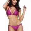 Guria Samba Shiny Fuchsia Bikini With Triangle Top And Fringe Brazilian Bottom -Curve Bikini guria apparel accessories clothing swimwear guria samba shiny fuchsia bikini with triangle top and fringe brazilian bottom 967408003