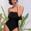 Black W/ Crochet Ruffle Luxury One Piece Swimsuit -Curve Bikini jolidon apparel accessories clothing swimwear black w crochet ruffle luxury one piece swimsuit black w crochet ruffle luxury one piece swimsuit jolidon 2492 shop now 28023507812450