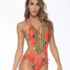 Coral Designer Luxury Monokini One Piece Swimsuit -Curve Bikini lateen swimwear apparel accessories clothing swimwear coral designer luxury monokini one piece swimsuit 2022 lemon green monokini one piece designer lateen swimwear 28281776341090 1