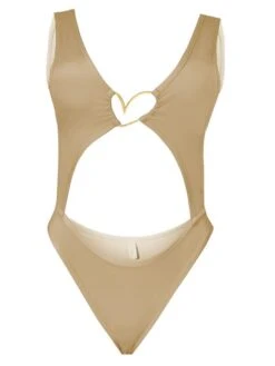 Liliana Montoya Trikini Azalea Shiny Gold One Piece Bikini -Curve Bikini montoya apparel accessories clothing one pieces jumpsuits rompers liliana montoya trikini azalea shiny gold one piece bikini 12056223252578