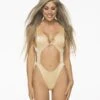 Liliana Montoya Trikini Azalea Shiny Gold One Piece Bikini -Curve Bikini montoya apparel accessories clothing one pieces jumpsuits rompers small gold liliana montoya trikini azalea shiny gold one piece bikini 12056222138466