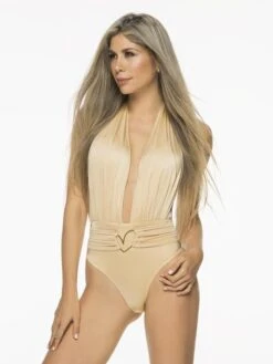 Liliana Montoya Trikini Shell Shiny Gold One Piece Bikini