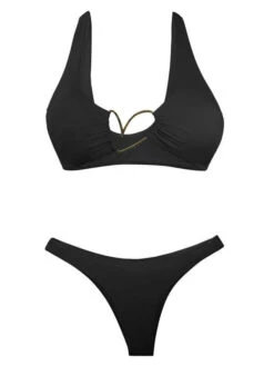 Liliana Montoya Bikini Black Shiny Bottom Bikini Swimwear Separate -Curve Bikini montoya apparel accessories clothing swimwear liliana montoya bikini black shiny bottom bikini swimwear separate 28014509490274