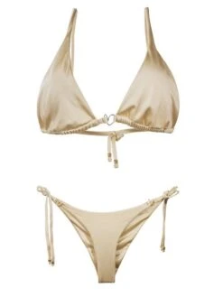 Liliana Montoya Bikini Marinera Beige Shiny Top Bikini Swimwear Separate -Curve Bikini montoya apparel accessories clothing swimwear liliana montoya bikini marinera beige shiny top bikini swimwear separate 12051669614690
