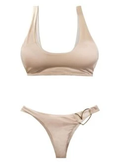 Liliana Montoya Nude Bikini Bottom Heart Shiny Top & Bottom Bikini Swimwear Set -Curve Bikini montoya apparel accessories clothing swimwear liliana montoya nude bikini bottom heart shiny top bottom bikini swimwear set 12051793608802