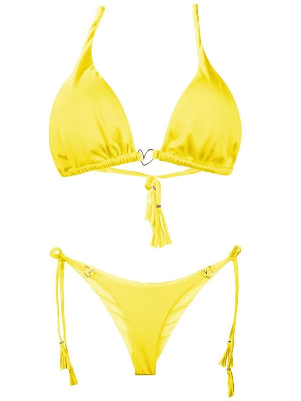 Liliana Montoya Yellow Bikini Marinera Shiny Bottom Bikini Swimwear Separate 5 Liliana Montoya Yellow Bikini Marinera Shiny Bottom Bikini Swimwear Separate - Image 3