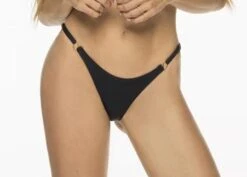 Liliana Montoya Bikini Camelia Black Shiny Bottom Bikini Swimwear Separate
