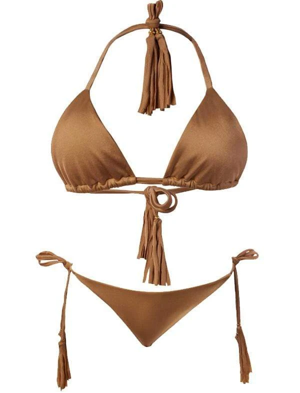 Liliana Montoya GAiA Bronze Triangle Top & Side Tie Cheeky Bottom Set 3 Liliana Montoya GAiA Bronze Triangle Top & Side Tie Cheeky Bottom Set