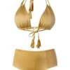 Liliana Montoya GAiA BIkini Gold Triangle Top & High Waist Bottom Set -Curve Bikini montoya apparel accessories clothing swimwear small small gold liliana montoya gaia bikini gold triangle top high waist bottom set 2021 liliana montoya gaia bikini gold triangle top h 2