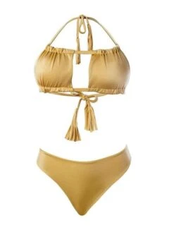 Liliana Montoya GAiA Gold Bandeau Top & Cheeky Bottom Set