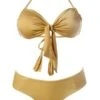 Liliana Montoya GAiA Gold Front Tie Bandeau Top & Cheeky Bottom Set -Curve Bikini montoya apparel accessories clothing swimwear small small gold liliana montoya gaia gold front tie bandeau top cheeky bottom set 28106111549538