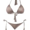 Liliana Montoya GAiA Tortuga Triangle Top & Side Tie Cheeky Bottom Set -Curve Bikini montoya apparel accessories clothing swimwear small small gray liliana montoya gaia tortuga triangle top side tie cheeky bottom set 28106098442338