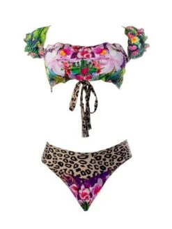 Liliana Montoya GAiA Amazonia Jaguar Puffed Short Sleeve Bandeau & Cheeky Bottom Set