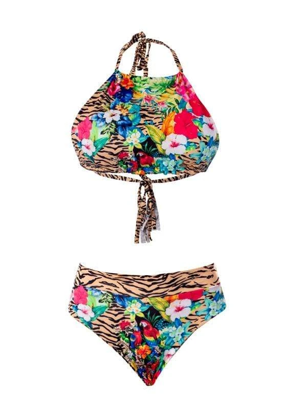 Liliana Montoya GAiA Rainforest Tiger Halter Top & High Waist Bottom Set 3 Liliana Montoya GAiA Rainforest Tiger Halter Top & High Waist Bottom Set