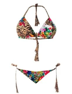 Liliana Montoya GAiA Rainforest Tiger Triangle Top & Side Tie Cheeky Bottom Set