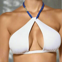 Notorious Swimwear Envy White Halter Top & Strappy Cheeky Scrunch Bottom W/ Swarovski Crystal Accents Bikini Set -Curve Bikini notorious swimwear apparel accessories clothing swimwear notorious swimwear envy white halter top strappy cheeky scrunch bottom w swarovski crystal accents bikini set 11730395299938