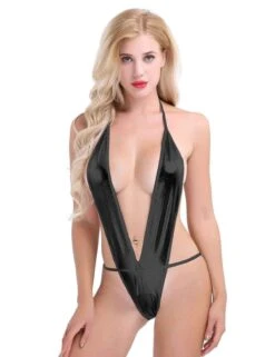 Metallic Purple Deep Plunge Slingshot Scrunch Bottom Monokini One Piece Swimsuit (Many Colors) 26 Metallic Purple Deep Plunge Slingshot Scrunch Bottom Monokini One Piece Swimsuit (Many Colors) -Curve Bikini sohot swimwear apparel accessories clothing swimwear one size black metallic purple deep plunge slingshot scrunch bottom monokini one piece swimsuit many colors 28014908866658