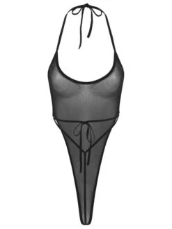 Sexy Sheer Black Extreme Micro G-String Thong One Piece Swimsuit Swimwear -Curve Bikini sohot swimwear apparel accessories clothing swimwear one size black sexy sheer black extreme micro g string thong one piece swimsuit swimwear 28961807138914