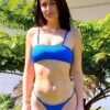 Blue Ribbed Bandeau Top & Thong Bottom Bikini -Curve Bikini sohot swimwear apparel accessories clothing swimwear s m blue blue ribbed bandeau top thong bottom bikini blue ribbed bandeau micro thong bottom bikini swimsuit swimwear 2802385793853