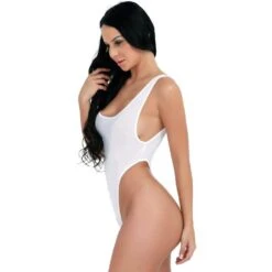 White Sheer Extreme High Thigh Cut Thong One Piece Swimsuit Swimwear (Black Also Available) -Curve Bikini sohot swimwear apparel accessories clothing swimwear white sheer extreme high thigh cut thong one piece swimsuit swimwear black also available 28017096851554