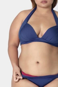 Thaikila Kaleido Norma Blue Padded Triangle Top & Reversible Blue Burgundy Bottom Bikini Swimwear Swimsuit Set -Curve Bikini thaikila apparel accessories clothing swimwear blue extra large thaikila kaleido norma blue padded triangle top reversible blue burgundy bottom bikini swimwear swimsuit set 2805387709