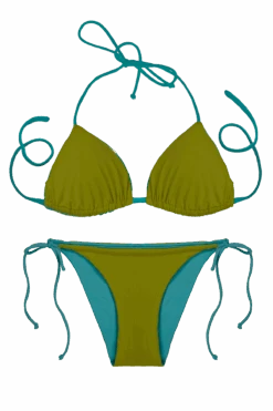 Thaikila Curacao Reversible Triangle Top And Side Tie Brazilian Bottom Bikini Swimwear Swimsuit Set -Curve Bikini thaikila apparel accessories clothing swimwear blue one size thaikila curacao reversible triangle top and side tie brazilian bottom bikini swimwear swimsuit set 28017026433122