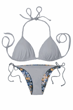 Thaikila Brocade Reversible Triangle Top And Side Tie Brazilian Bottom Bikini Swimwear Swimsuit Set -Curve Bikini thaikila apparel accessories clothing swimwear print one size thaikila brocade reversible triangle top and side tie brazilian bottom bikini swimwear swimsuit set 28017025876066