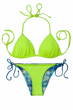 Thaikila Gwada Reversible Triangle Top And Side Tie Brazilian Bottom Bikini Swimwear Swimsuit Set -Curve Bikini thaikila apparel accessories clothing swimwear print one size thaikila gwada reversible triangle top and side tie brazilian bottom bikini swimwear swimsuit set 28017031250018 1