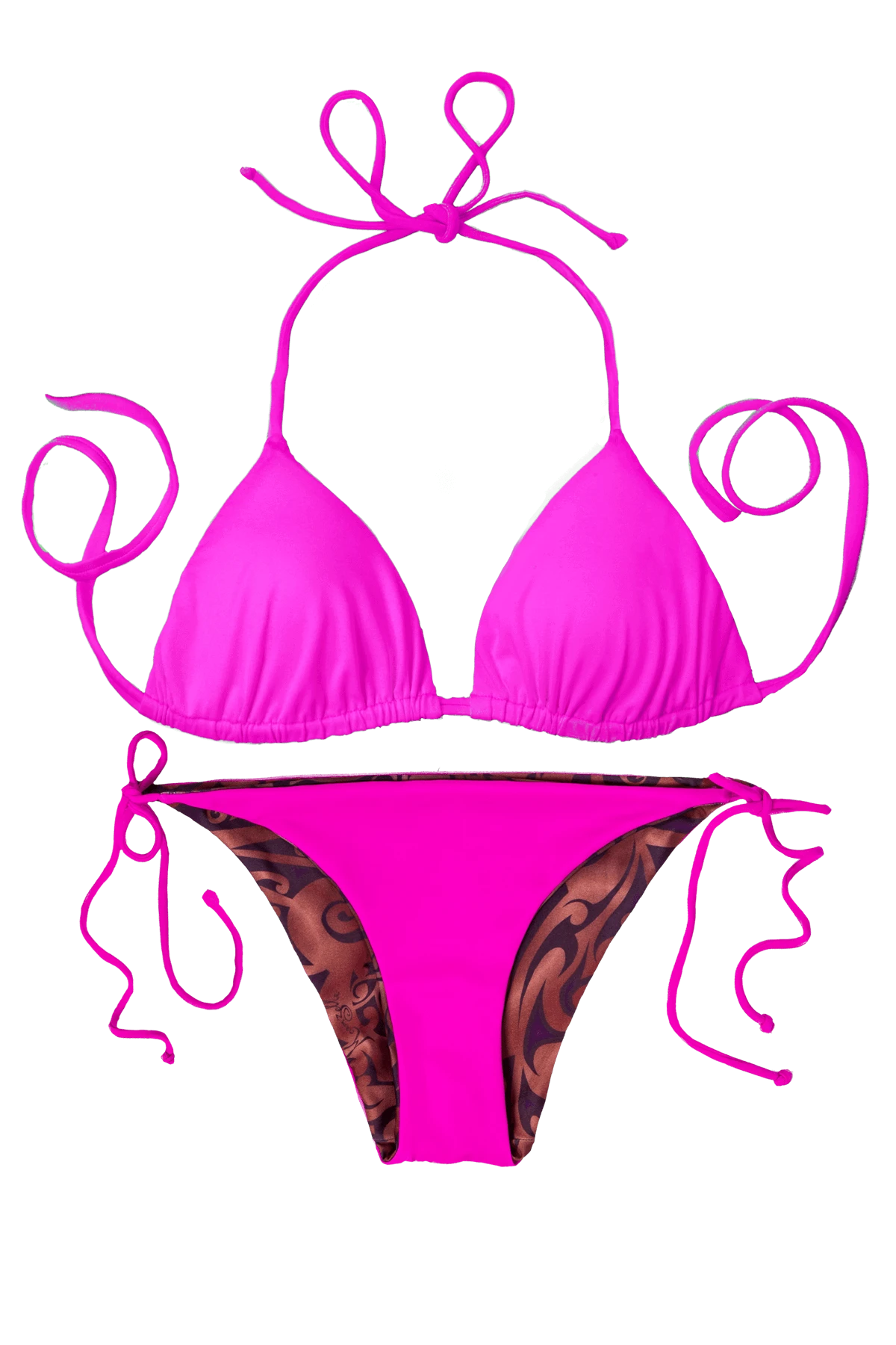 Thaikila Ink Reversible Triangle Top And Side Tie Brazilian Bottom Bikini Swimwear Swimsuit Set 5 Thaikila Ink Reversible Triangle Top And Side Tie Brazilian Bottom Bikini Swimwear Swimsuit Set - Image 3